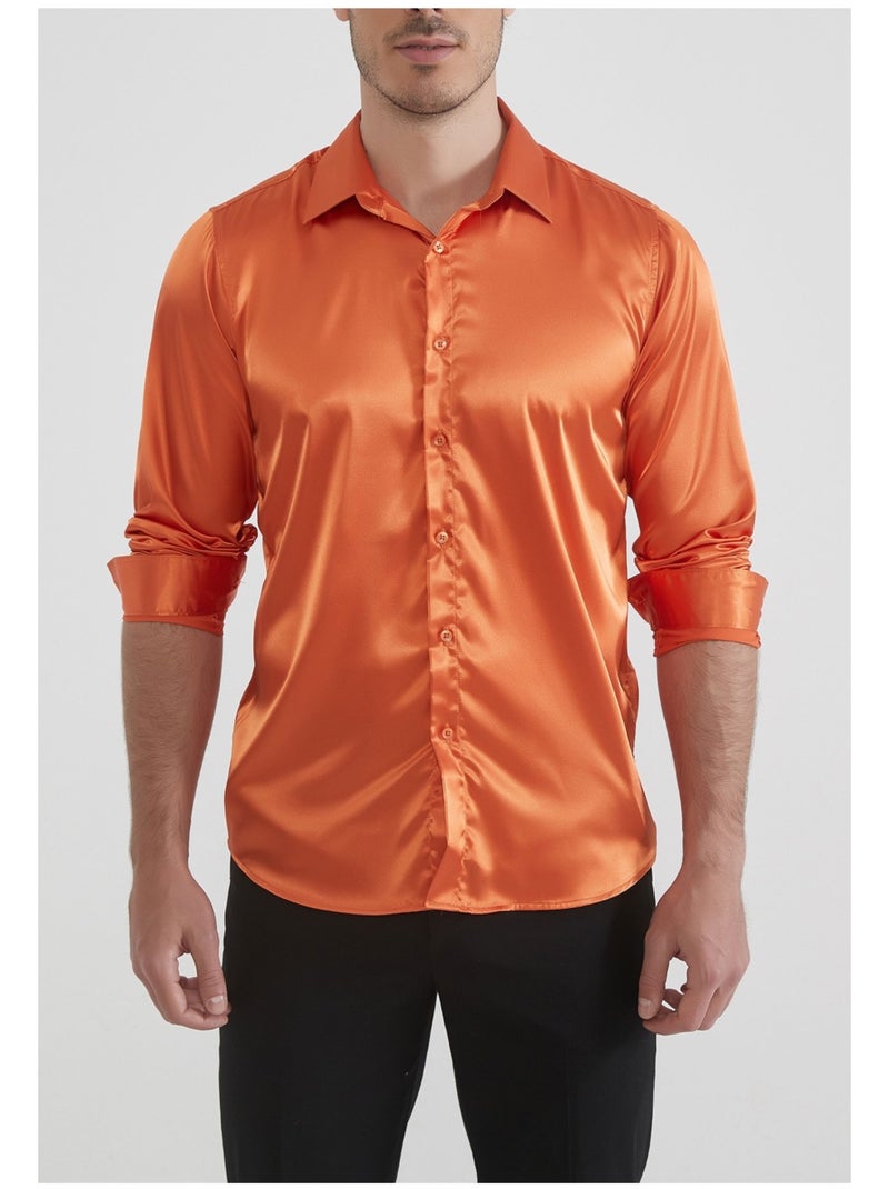 Camicia in raso Kebello Arancione - Kiabi
