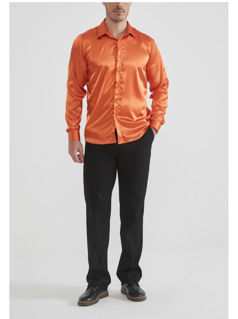 Camicia in raso Kebello Arancione - Kiabi