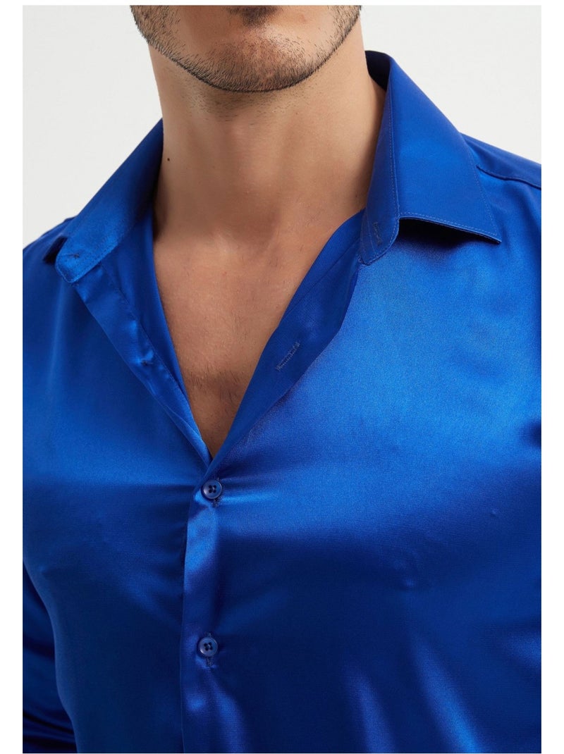 Camicia in raso Kebello Blu - Kiabi