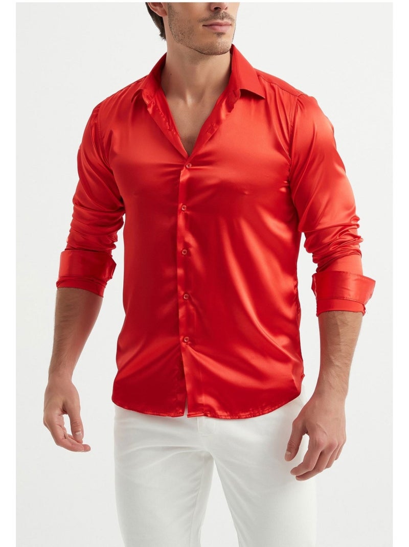 Camicia in raso Kebello Rosso - Kiabi