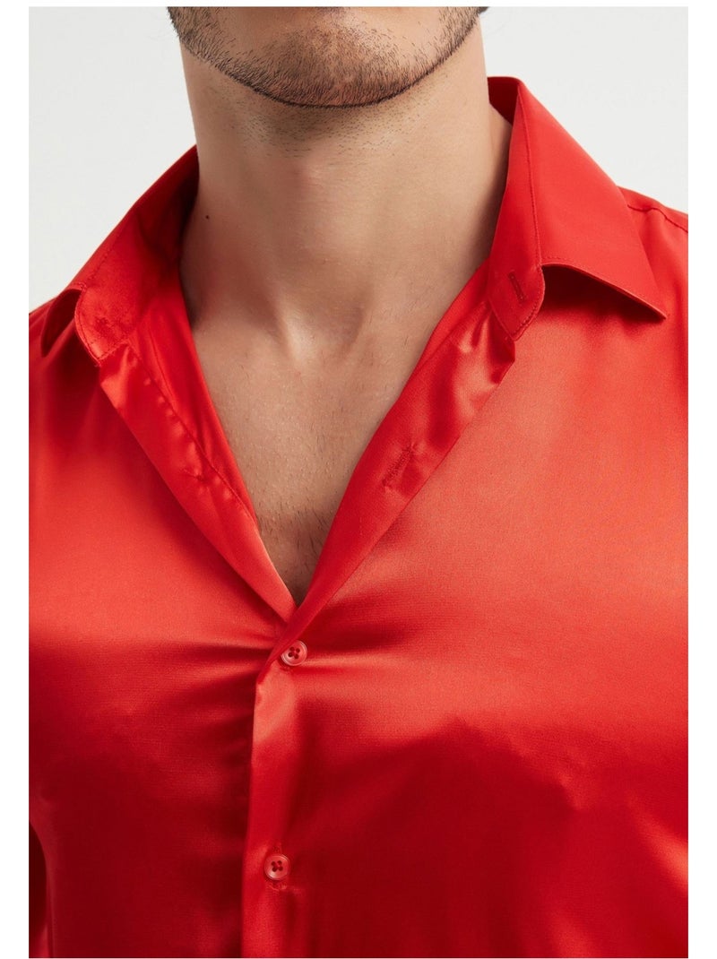 Camicia in raso Kebello Rosso - Kiabi