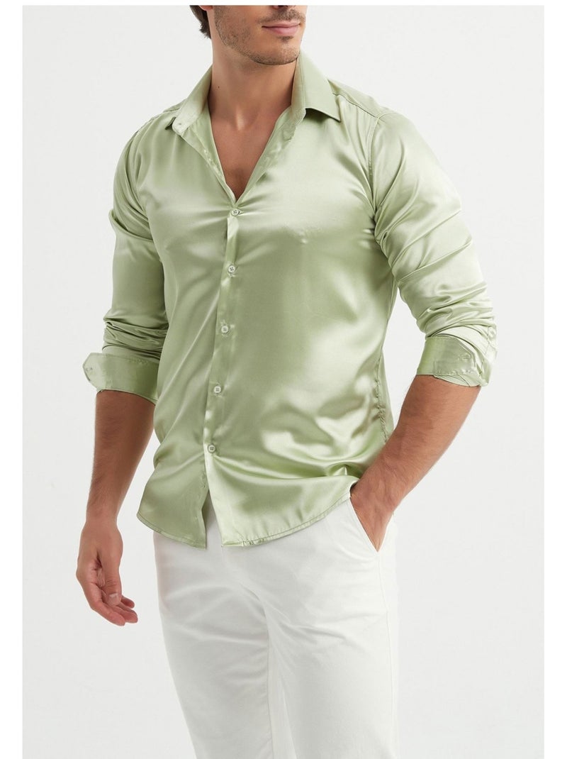 Camicia in raso Kebello Verde - Kiabi
