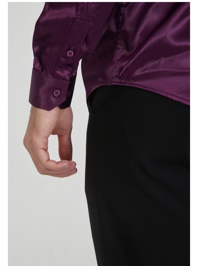 Camicia in raso Kebello Viola - Kiabi