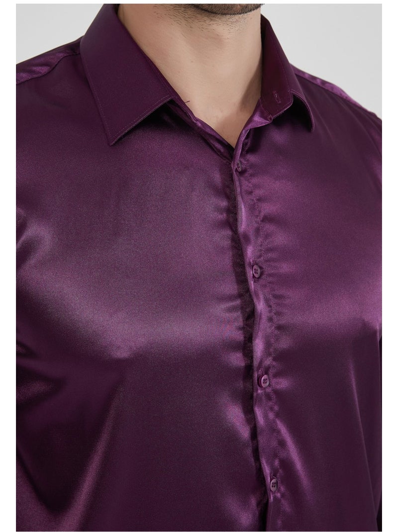 Camicia in raso Kebello Viola - Kiabi