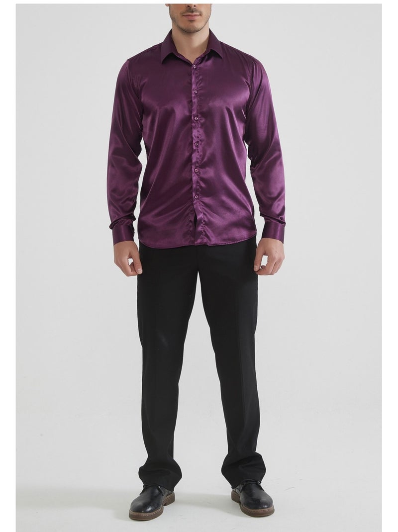 Camicia in raso Kebello Viola - Kiabi