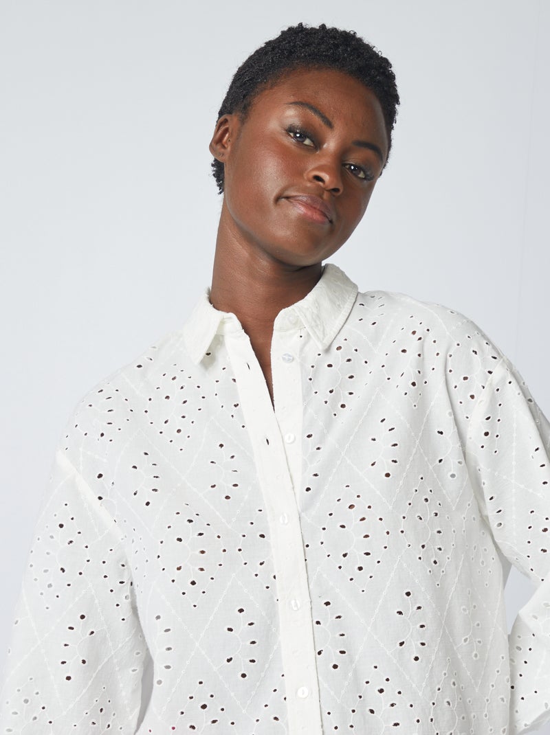 Camicia in sangallo BEIGE - Kiabi