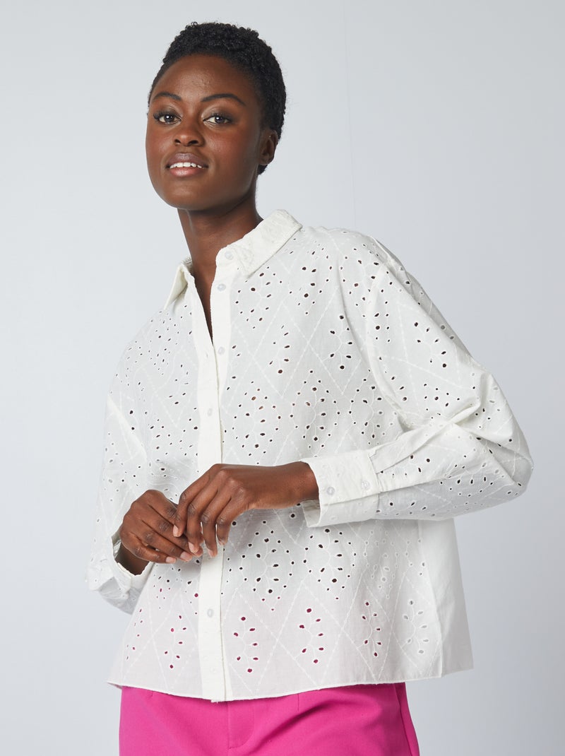 Camicia in sangallo BEIGE - Kiabi