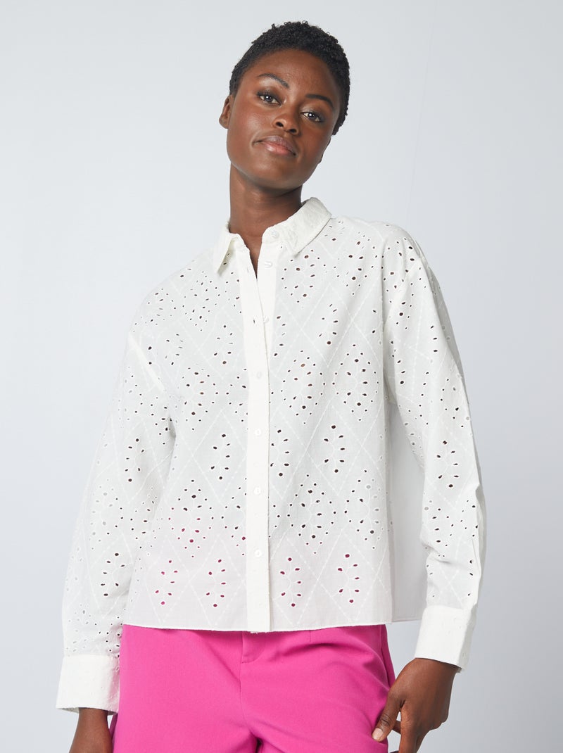 Camicia in sangallo BEIGE - Kiabi