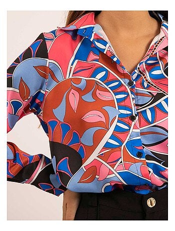 Camicia in satin con motivi OLIDA