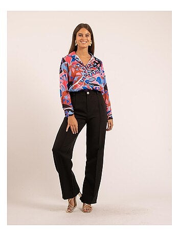 Camicia in satin con motivi OLIDA