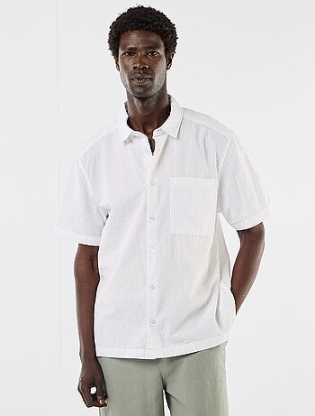 Camicia in seersucker a maniche corte