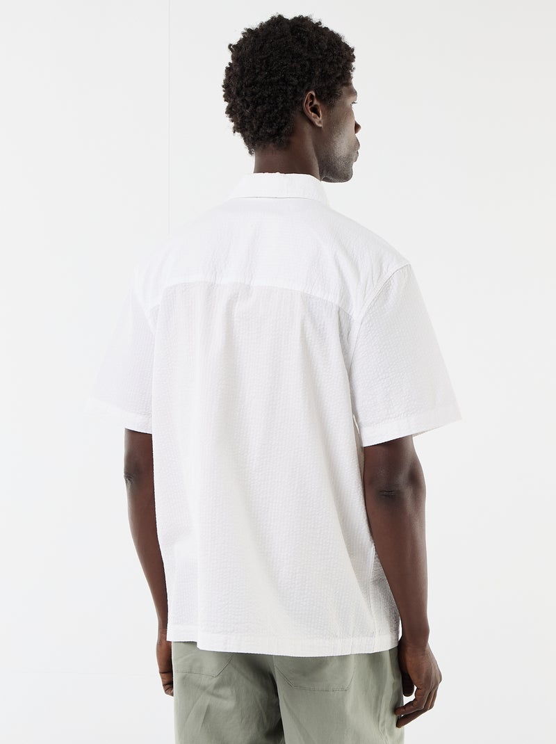 Camicia in seersucker a maniche corte Bianco - Kiabi