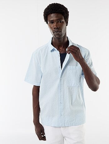 Camicia in seersucker a maniche corte