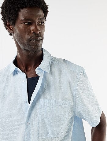 Camicia in seersucker a maniche corte