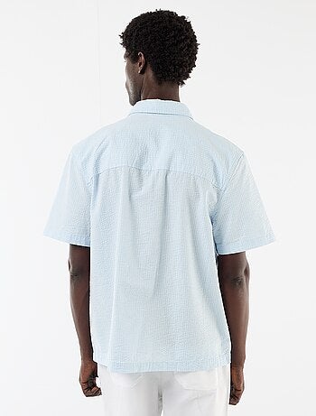 Camicia in seersucker a maniche corte