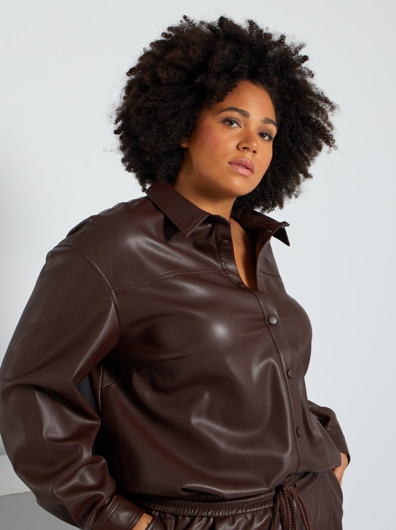 Camicia in similpelle MARRONE - Kiabi