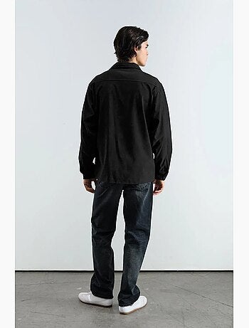 Camicia in similpelle scamosciata a maniche lunghe da uomo giesto
