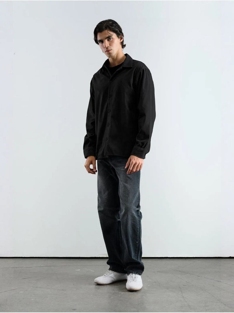 Camicia in similpelle scamosciata a maniche lunghe da uomo giesto Nero - Kiabi