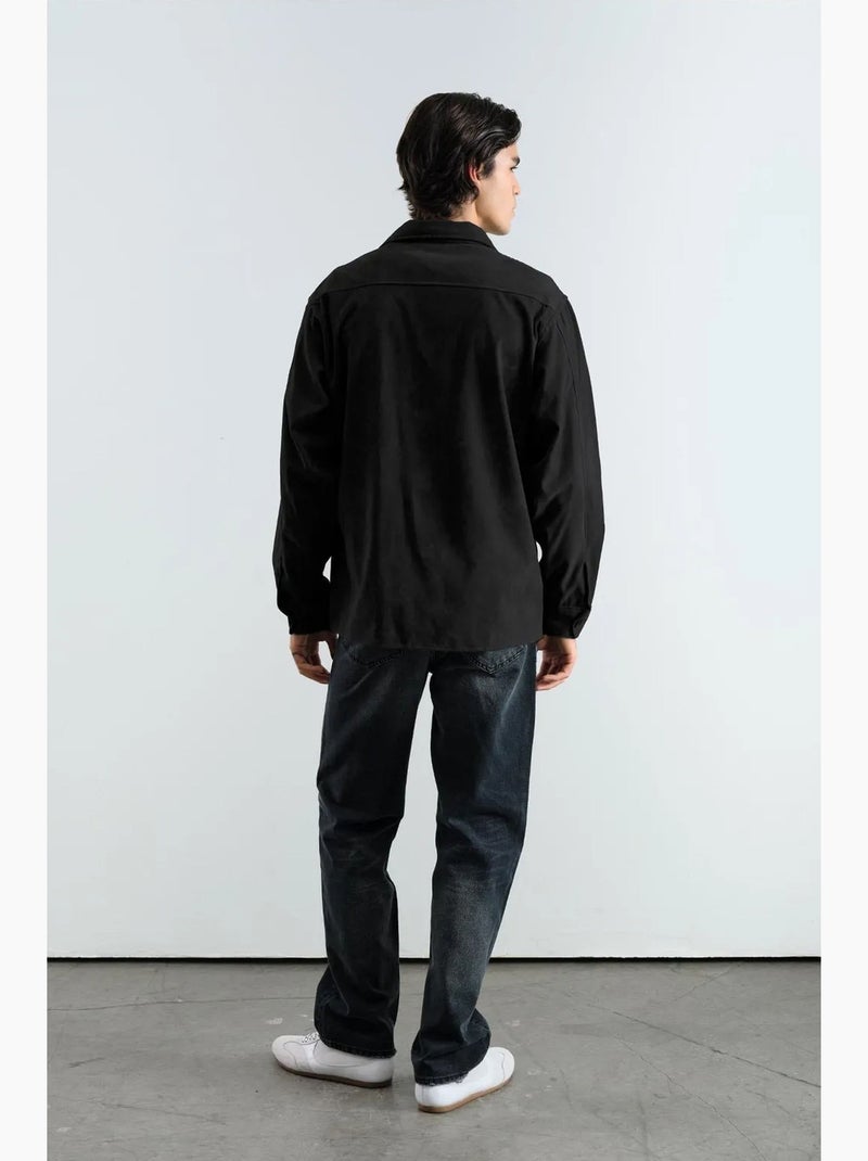 Camicia in similpelle scamosciata a maniche lunghe da uomo giesto Nero - Kiabi