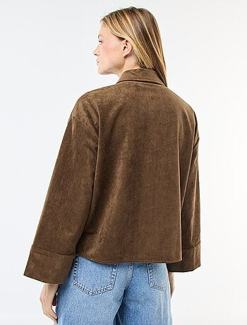 Camicia in suede a maniche lunghe