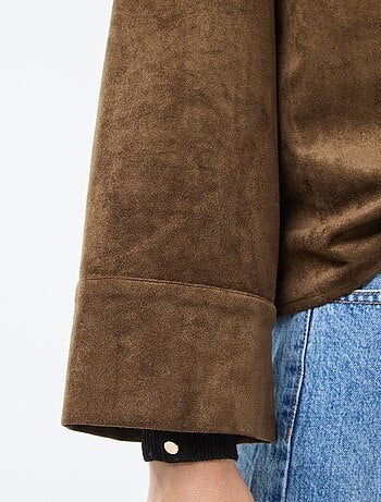 Camicia in suede a maniche lunghe
