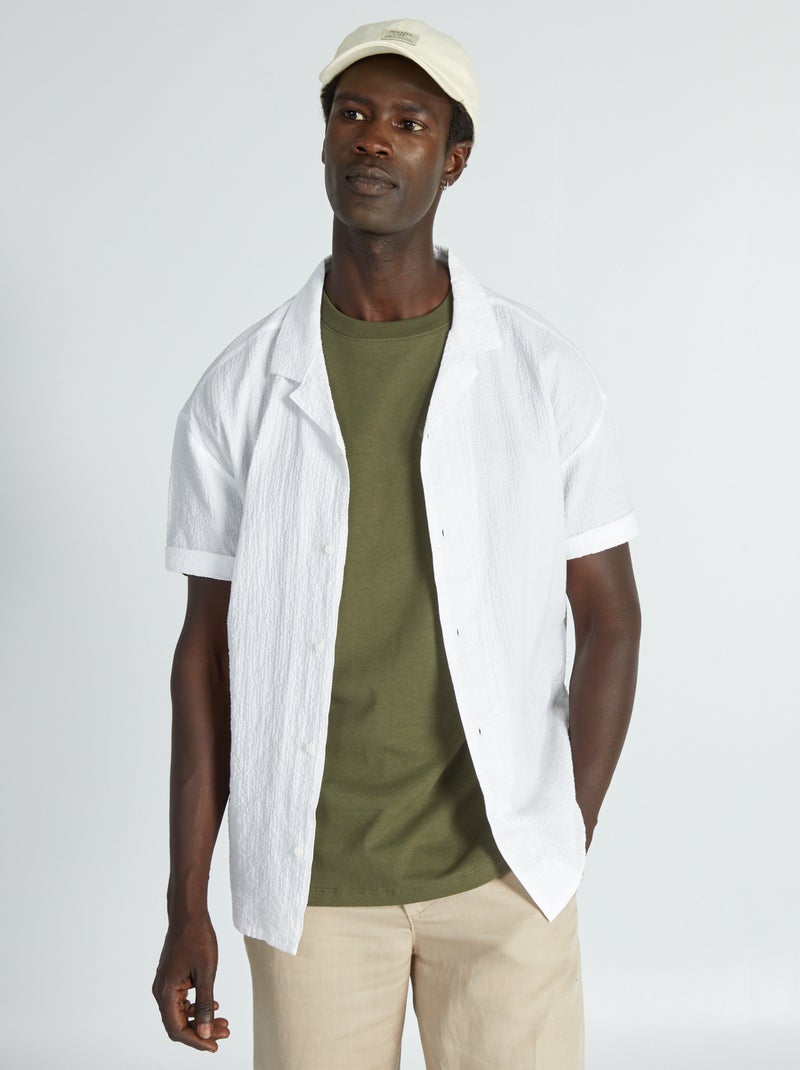 Camicia in tessuto goffrato Bianco - Kiabi