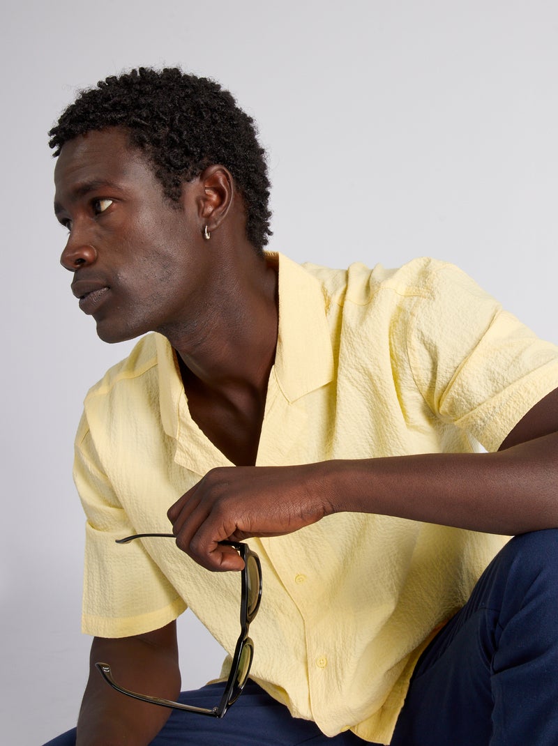 Camicia in tessuto goffrato giallo oro - Kiabi