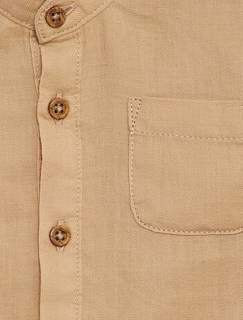 Camicia in tessuto leggero collo alla coreana