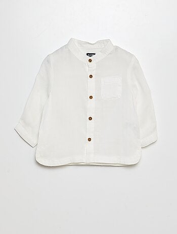 Camicia in tessuto leggero collo alla coreana