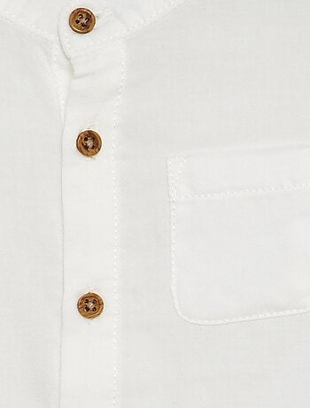 Camicia in tessuto leggero collo alla coreana