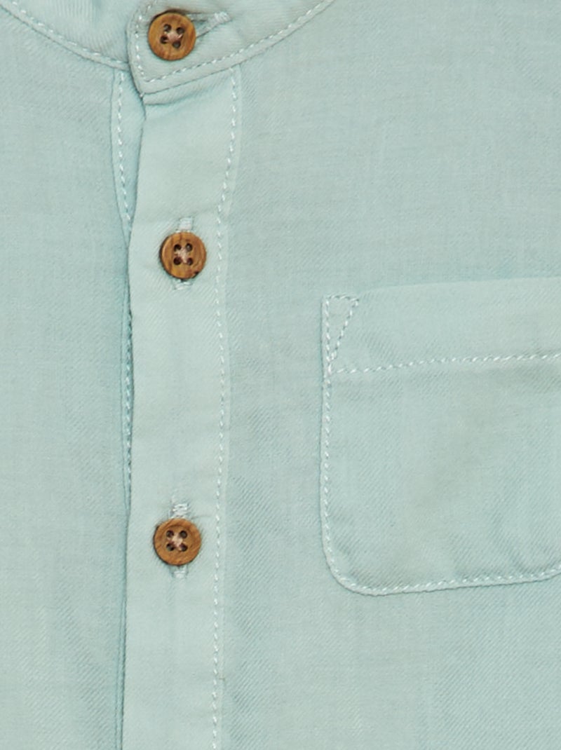 Camicia in tessuto leggero collo alla coreana blu - Kiabi