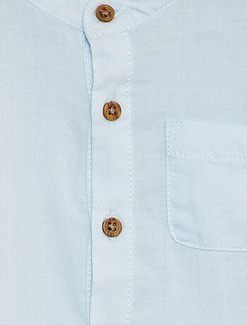 Camicia in tessuto leggero collo alla coreana