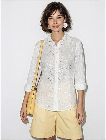 Camicia in tessuto ricamata a vestibilità rilassata lucci