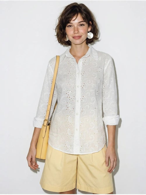 Camicia in tessuto ricamata a vestibilità rilassata lucci - Kiabi