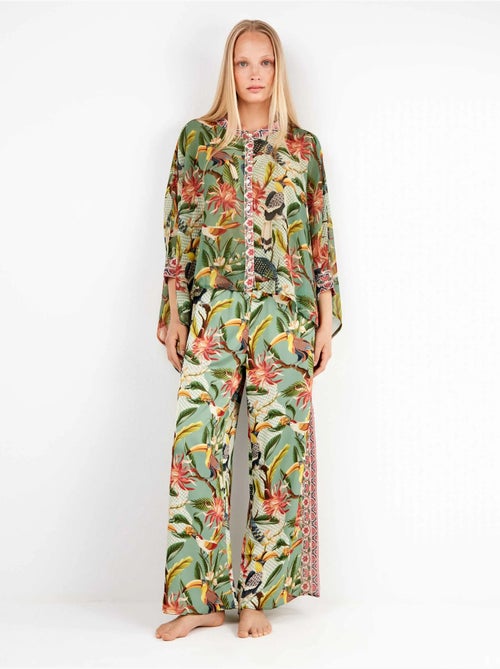 Camicia in tessuto satin con stampa tropicale - Kiabi Camicia in tessuto satin con stampa tropicale - Kiabi