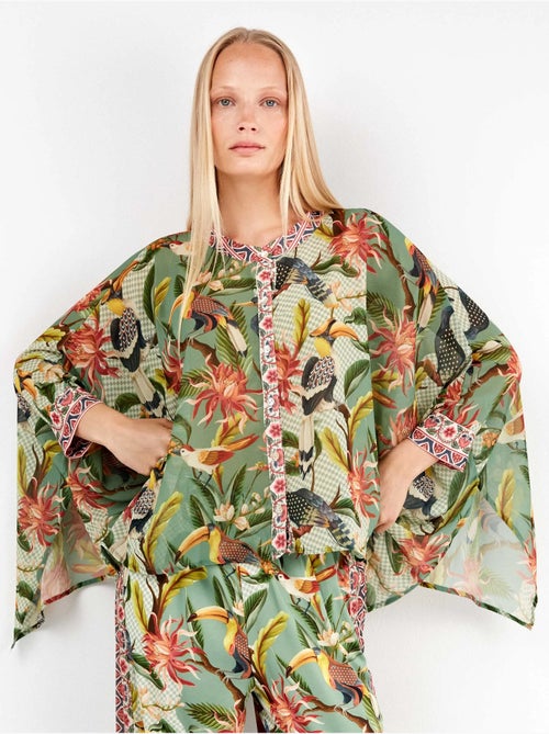 Camicia in tessuto satin con stampa tropicale - Kiabi Camicia in tessuto satin con stampa tropicale - Kiabi