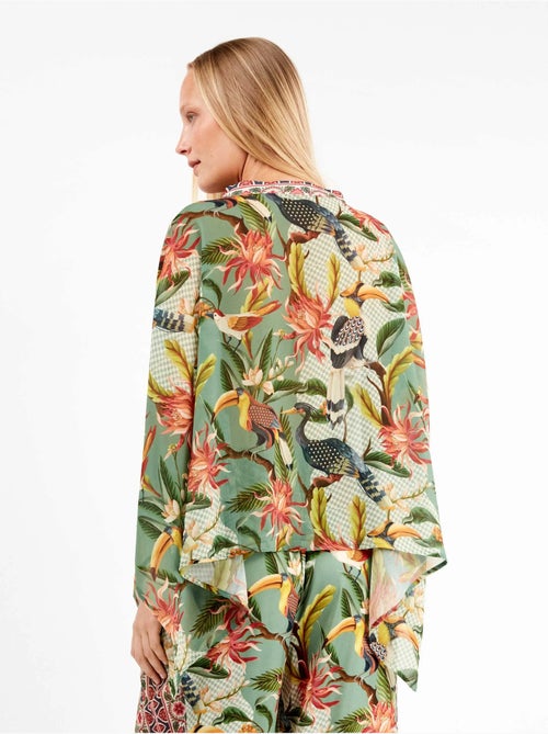 Camicia in tessuto satin con stampa tropicale - Kiabi Camicia in tessuto satin con stampa tropicale - Kiabi
