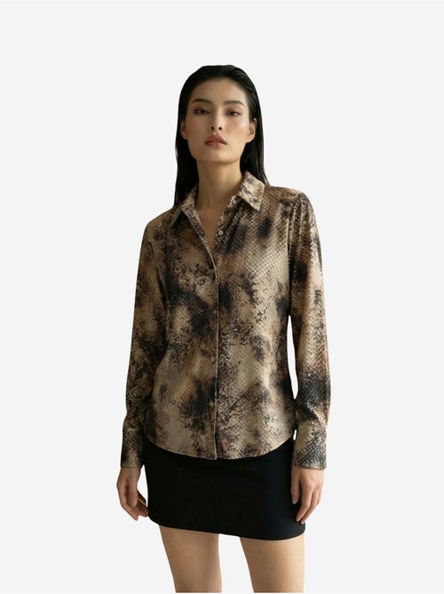 Camicia in tessuto satinato con stampa serpente my fashion - Kiabi Camicia in tessuto satinato con stampa serpente my fashion - Kiabi