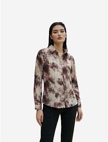 Camicia in tessuto satinato con stampa serpente my fashion