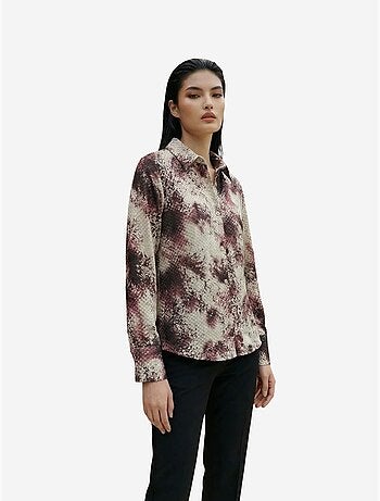 Camicia in tessuto satinato con stampa serpente my fashion