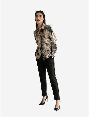 Camicia in tessuto satinato con stampa serpente my fashion