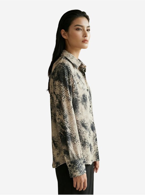 Camicia in tessuto satinato con stampa serpente my fashion - Kiabi Camicia in tessuto satinato con stampa serpente my fashion - Kiabi