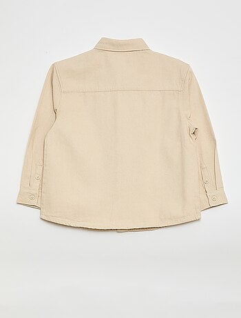 Camicia in twill con 2 tasche applicate sul petto