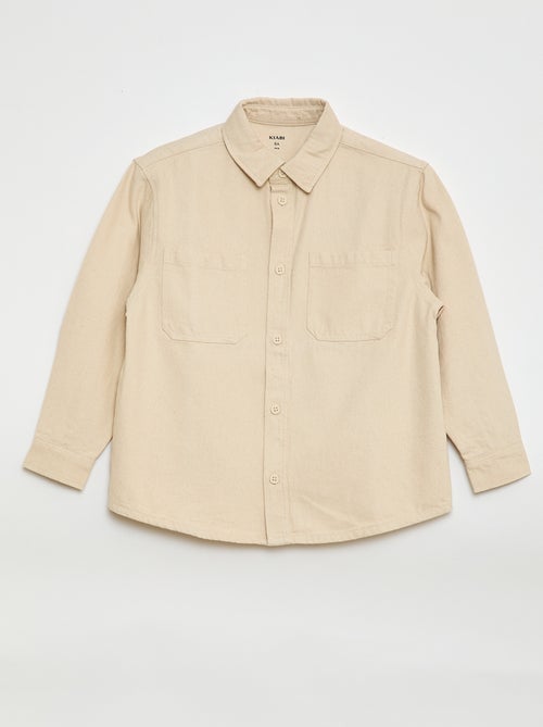 Camicia in twill con 2 tasche applicate sul petto - Kiabi