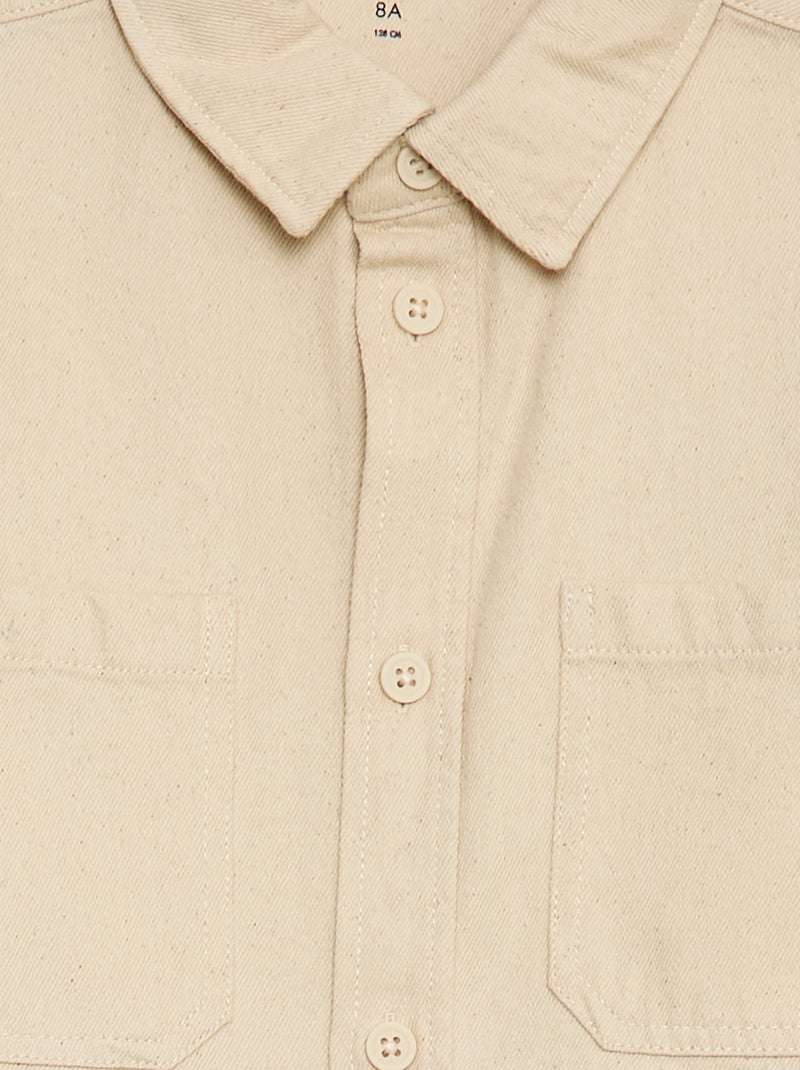 Camicia in twill con 2 tasche applicate sul petto Bianco - Kiabi
