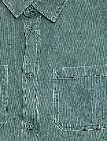Camicia in twill con 2 tasche applicate sul petto