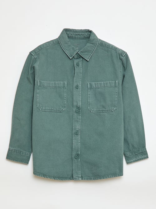 Camicia in twill con 2 tasche applicate sul petto - Kiabi