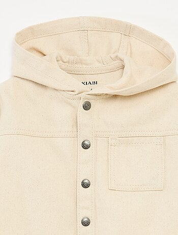 Camicia in twill con cappuccio