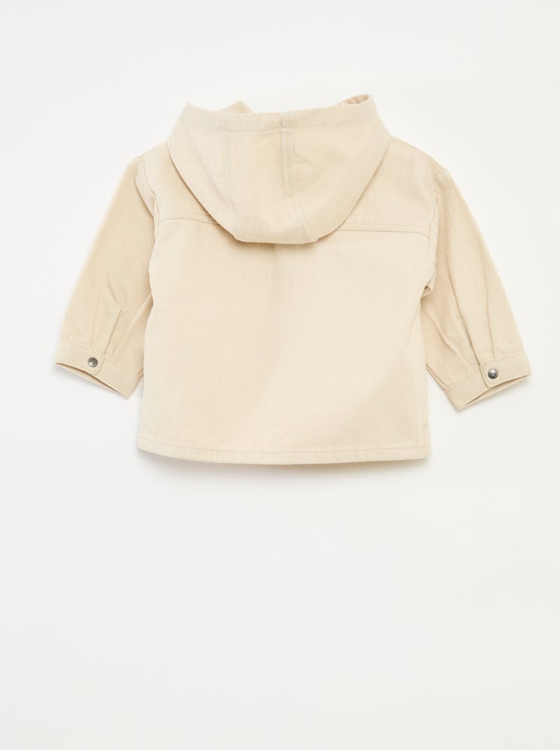 Camicia in twill con cappuccio Bianco - Kiabi