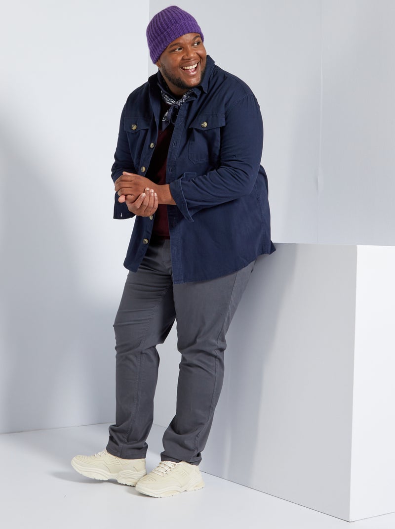 Camicia in twill di cotone BLU - Kiabi